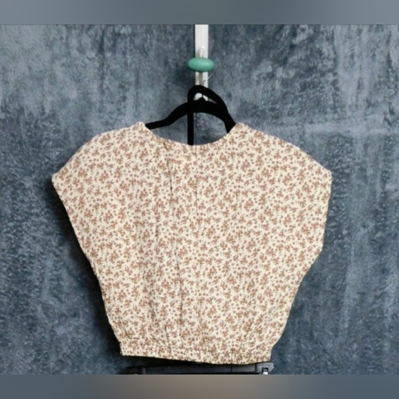 NWT Cinched Hem Coastal Cotton Top Size X-Small in Mountain Floral by UpWest - Picture 4 of 13